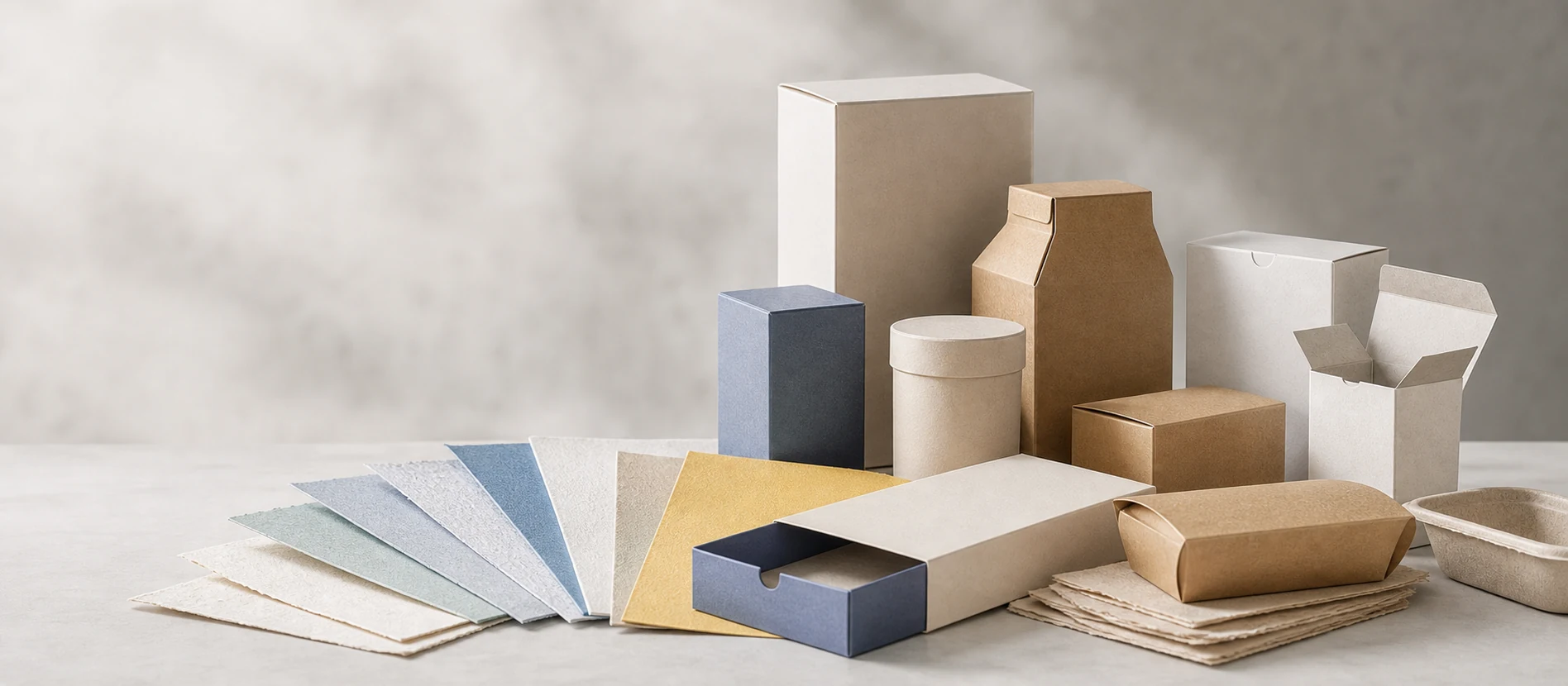 Luxury, recycled-fibre, and kraft packaging