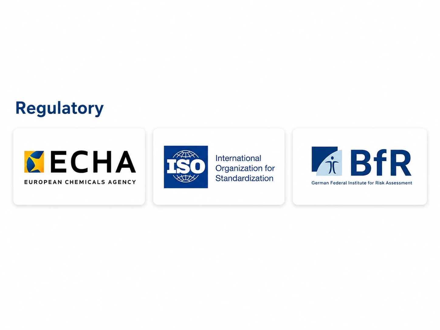 ECHA, ISO, and BfR regulatory frameworks
